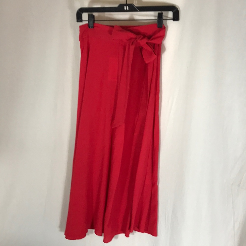 Side-Tie Flowy Midi Skirt